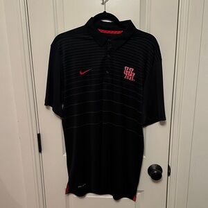 Nike Black Polo with Red UH Logo